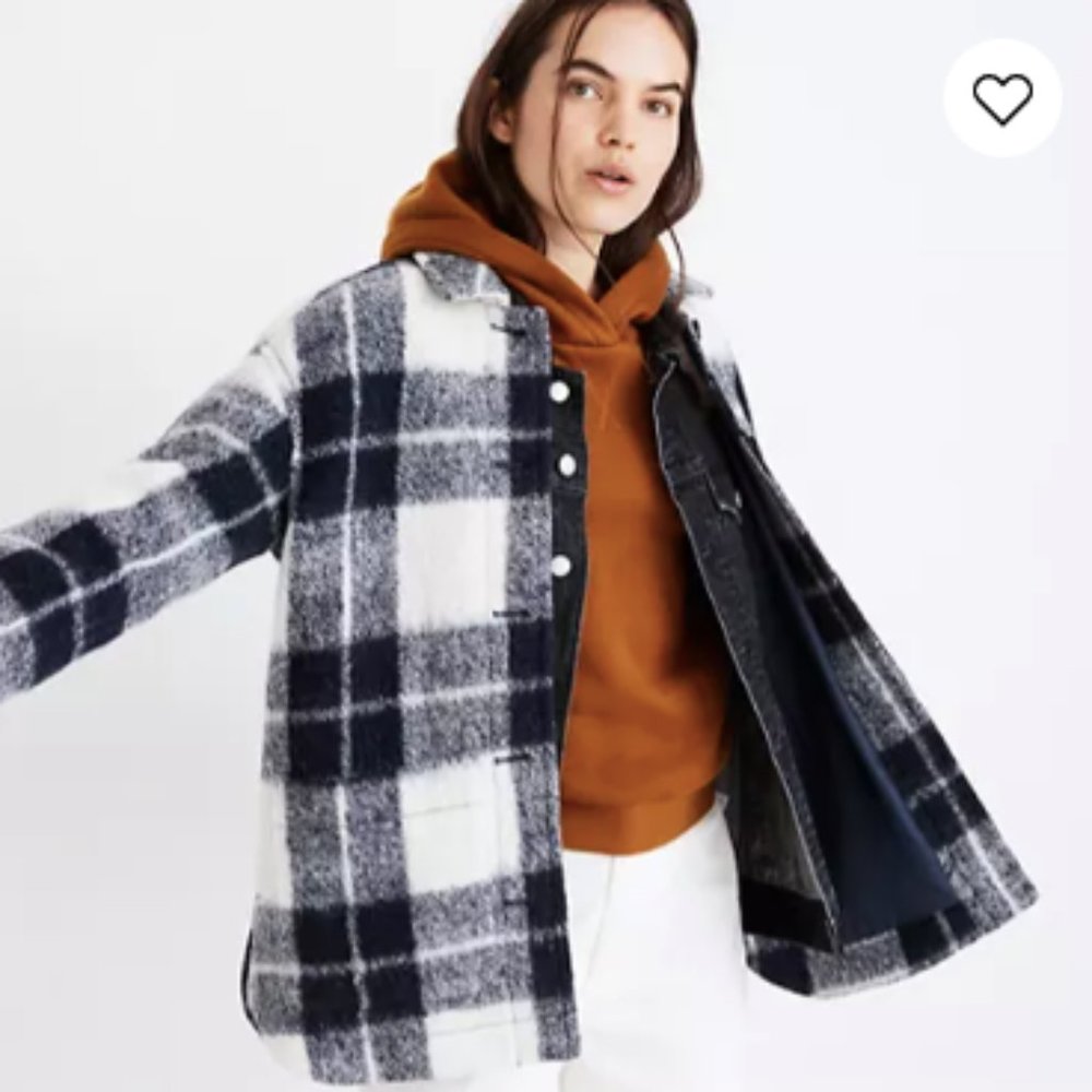 Madewell Walton Shirt Jacket in Plaid Sz Small